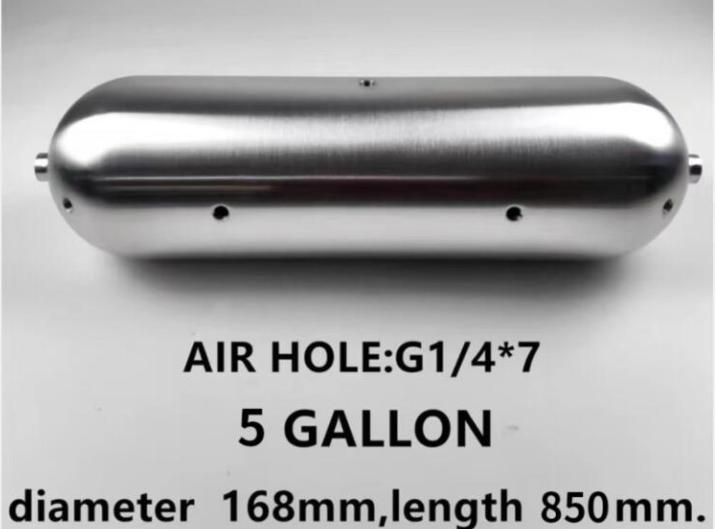 5 Gallon aluminum Seamless air cylinder air tank pneumatic air suspension system tunning vehicle parts