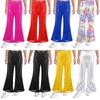 Unisex Kids Elastic Waistband Flared Pants Shiny Sequins Jazz Dance Trousers