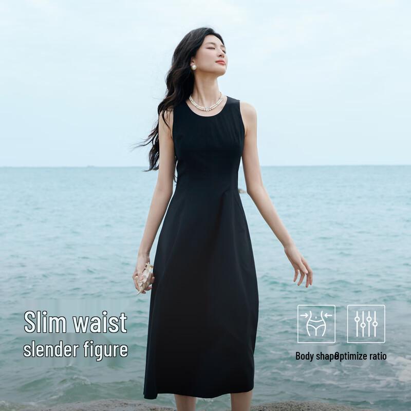 Elegant French Style Sleeveless Little Black Dress