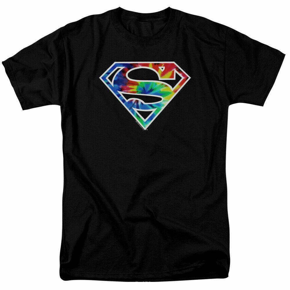 26 Superman Tie Dye Logo T Shirt Licensed Comic Book Movie Tee Black Unisex T-Shirt M