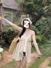 Chic Irregular Pleated Suspender Top – Summer Style for Fashion-Forward Women