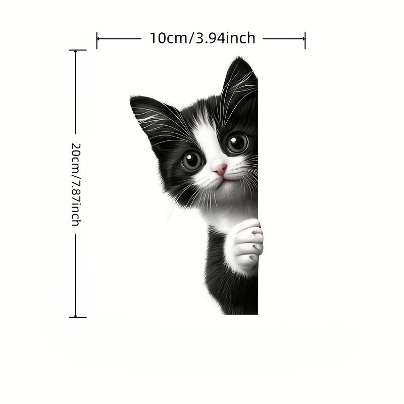 2pcs Cute Cat Peeking Window Decal Kitten Peeking Through Glass Sticker Cute Cartoon Style Animation Print Window Sticker Vinyl Sticker 2pcs