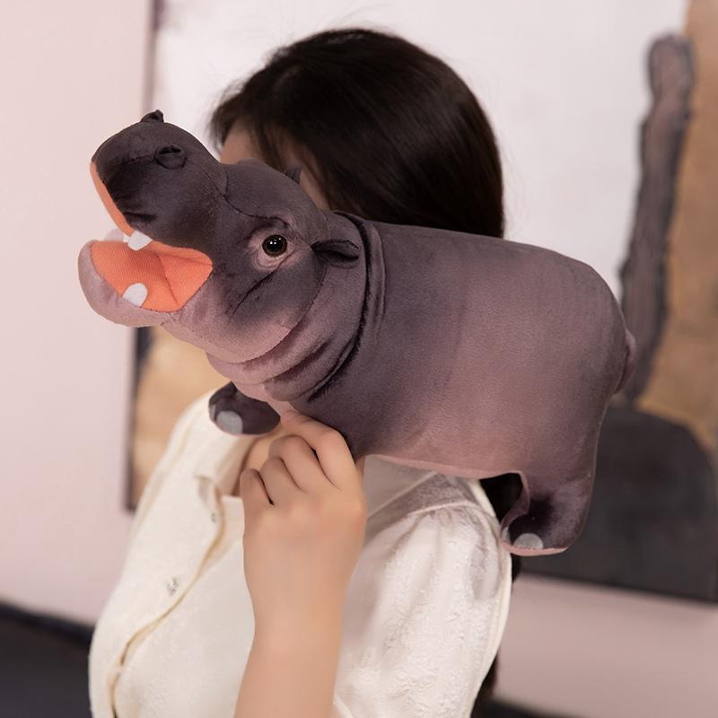 Simulación Animales Rinoceronte Hipopótamo Peluche Muñecos Súper Suaves Cojín Decoración Oficina Regalo Navidad Cumpleaños Decoración Para Niñas Niños