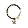 CHANEL choker double C shape pendant Logo logo metal necklace women's gold