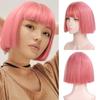 LUPU Lolita Black Pink Wigs Synthetic Hair Short Straight Bob Wigs With Bangs Female Green Cosplay Wigs For Black Women