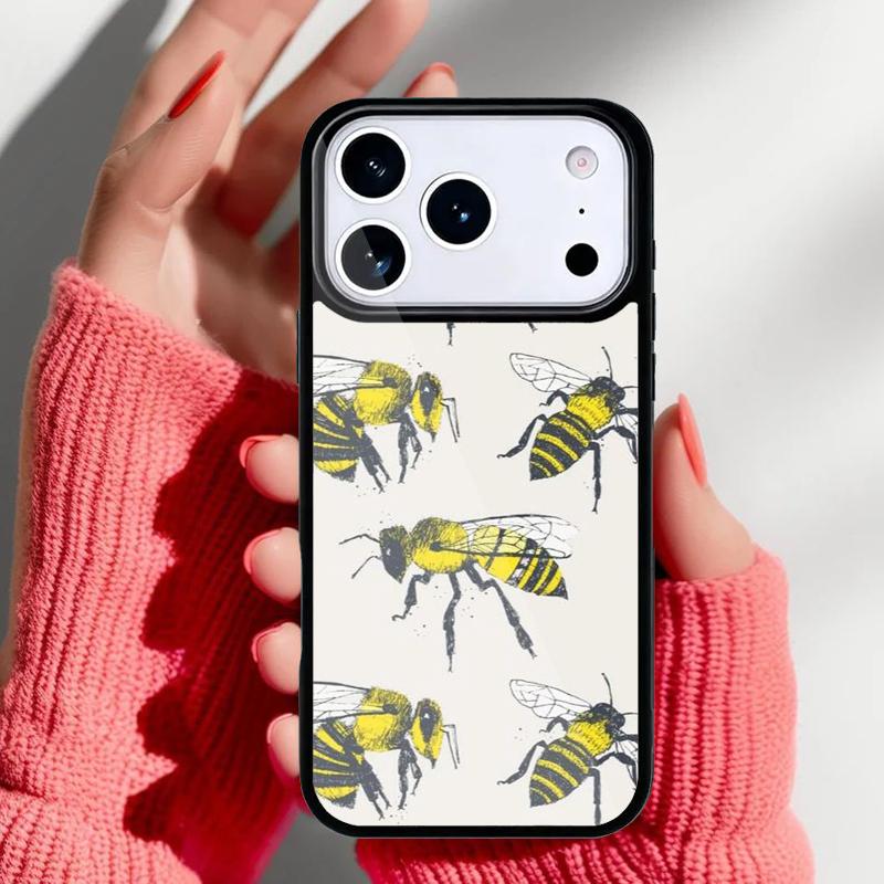 Bee Honey Phone Case for iPhone 17 16 15 14 13 Pro Max Back Cover for 12 11 Pro Coque