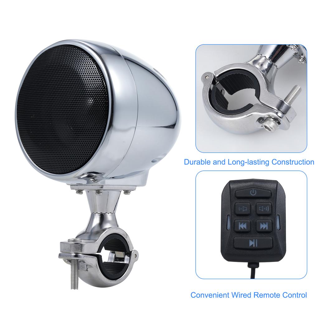 SPK350 3.5-inch Waterproof BT Motorcycle Speaker with Dual 15W Speakers, 300W Peak Power, with