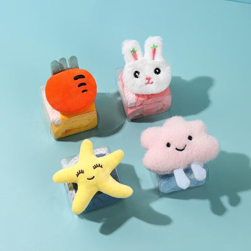 Cartoon Hand Towel Gift Set for Baby Full Moon