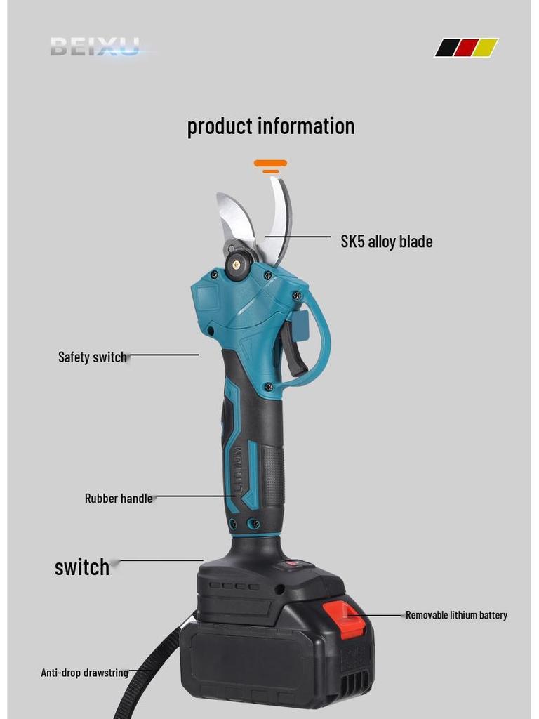 Bei Xu Electric Pruning Shears Set: Brushless Lithium Battery Saw for Garden and Fruit Tree Pruning