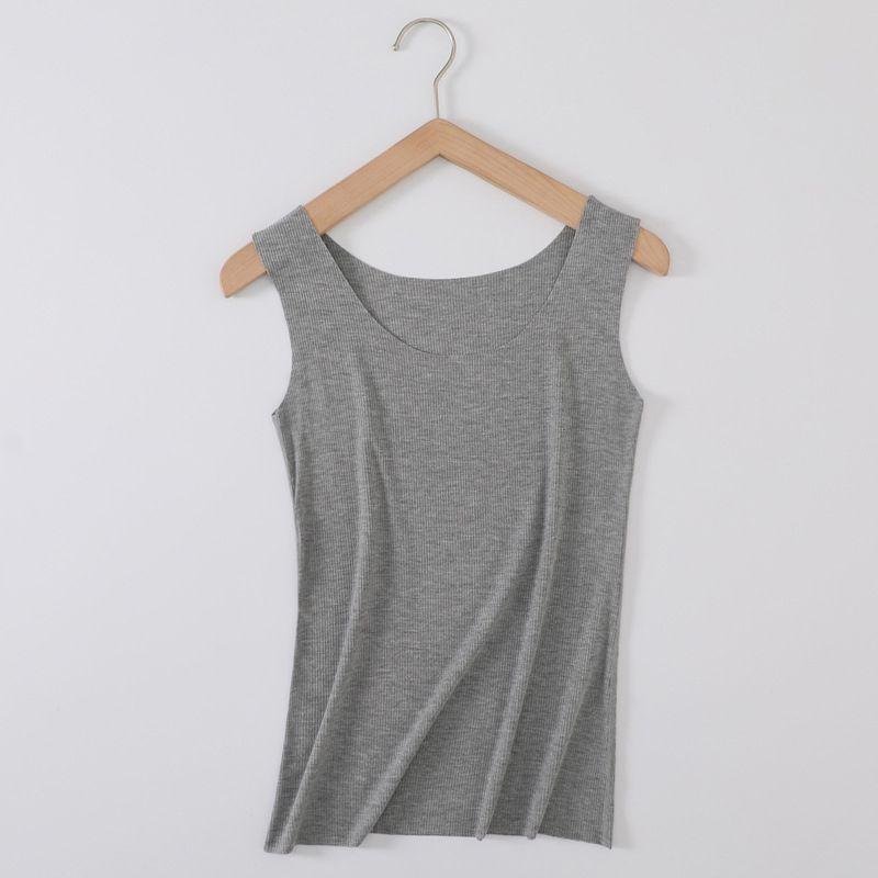 Women's Soft Seamless Ribbed Racer Back Stretch Tank Top For Yoga And Layering