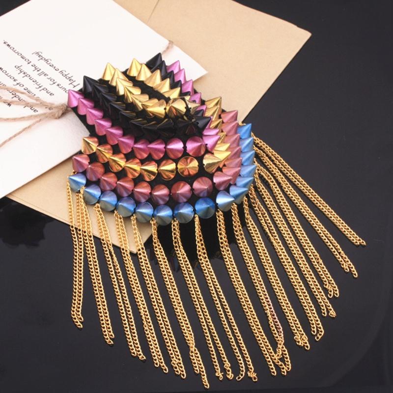 Fringed Shoulder Pads Punk Jewelry Stage Costume Tassels Shoulder Pads