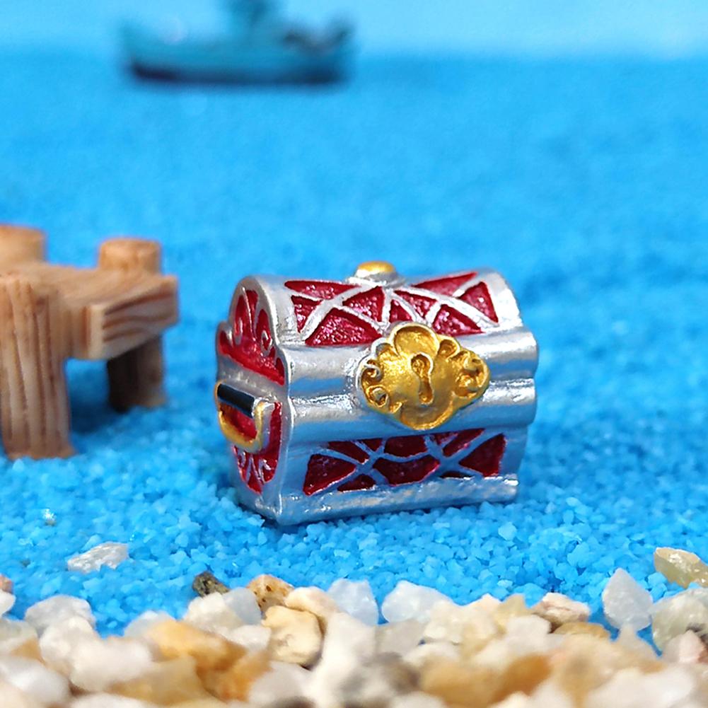 Treasure Chest Box Creative Fish Tank Aquarium Decoration Microlandscape Gold Color Coins Ornaments Resin Crafts