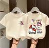 2026 Zomer 100% Katoen Sanrio Hello Kitty Bedrukt Casual Los T-shirt Ouder-kind Vintage Harajuku Top 52TOYS Samenwerking