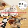 Brinquedo de Pássaro Voador Interativo Recarregável para Gatos Cantando Batendo Asas com 3 Níveis Ajustáveis Controle Remoto Brinquedo para Pet