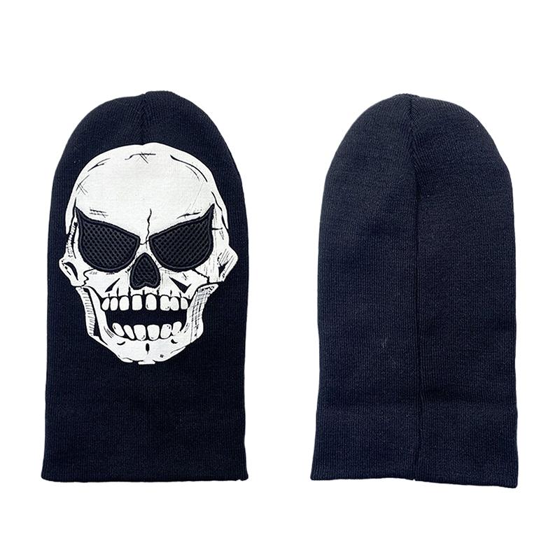 Fashion Halloween Skeleton Ghost Gloves Hat Creative Luminous Half Finger Full Fingers Print Warm Breathable Gloves Gifts