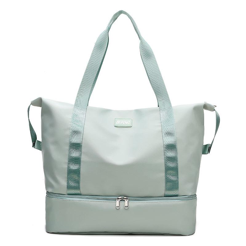 

Travel bag Handbag Women s Korean version Outdoor short-distance travel Business trip Luggage bag Dry and wet separation Sports fitness bag зелений