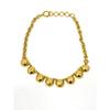 Used Moschino gold color necklace with logo charm vintage
