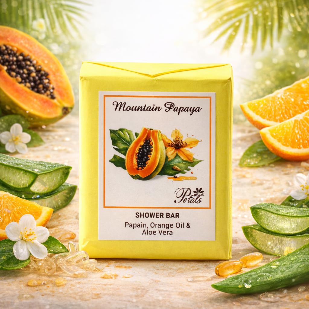 RSINC Mountain Papaya Bath Soap Bars Combo Pack with Papaya Extract – Refreshing Fragrance, Smooth Skin, All Skin Types, 2x100g.