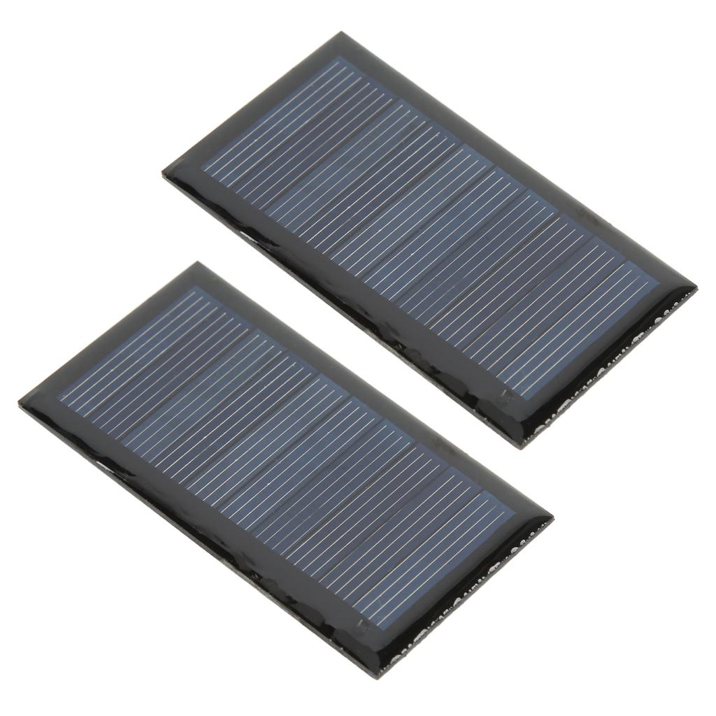 2Pcs Solar Panel Good Light Transmittance 0.3W 5V 60MA 68x37mm Polysilicon Solar Cell Panel for Low