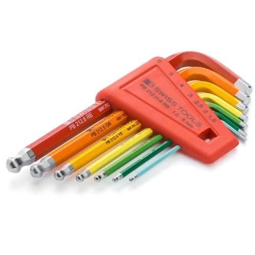 PB SWISS TOOLS PB Rainbow Wrench Set with Ball Head, 212H-6RB