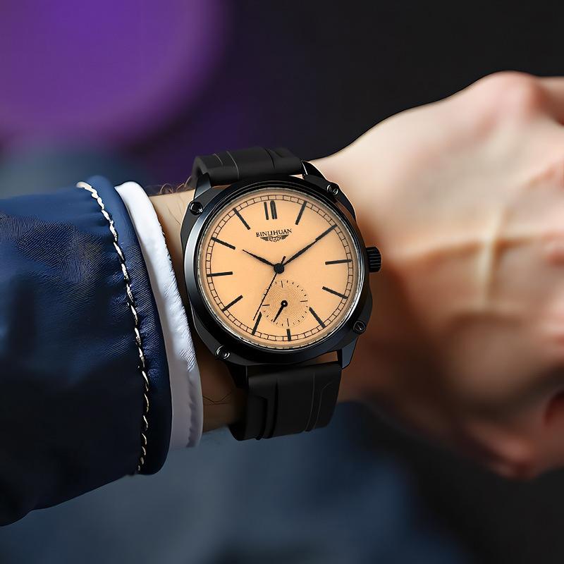 Simple Men Leather Watch Sport Quartz Movement Wristwatch