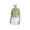 Nike Solid Color Crew Neck Pullover Short Sleeve T-Shirt Women Tops Green DV7833-386