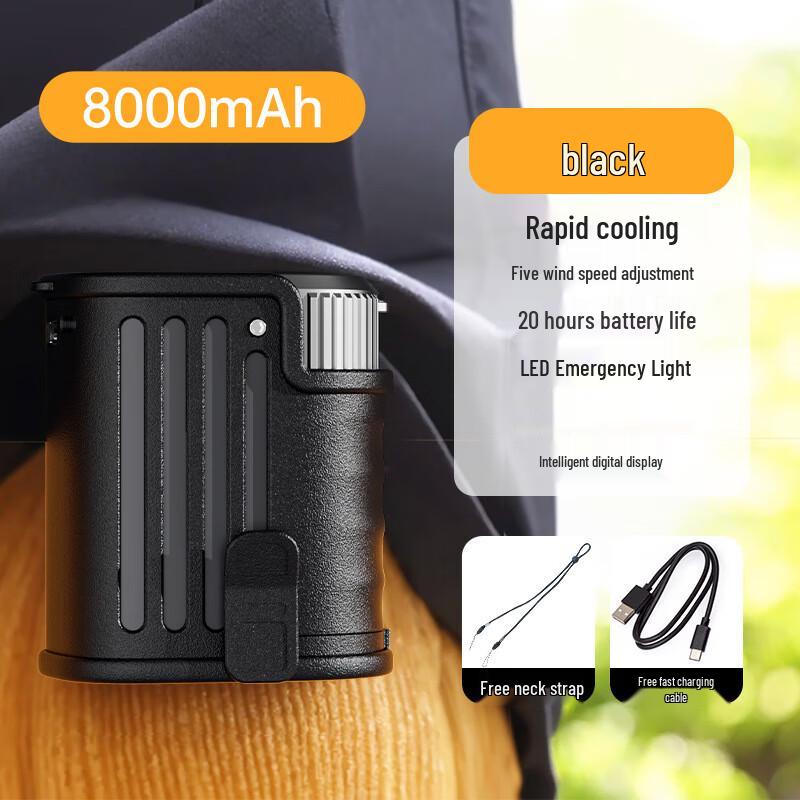 Portable Neck and Waist Fan CN plug (adapter included)