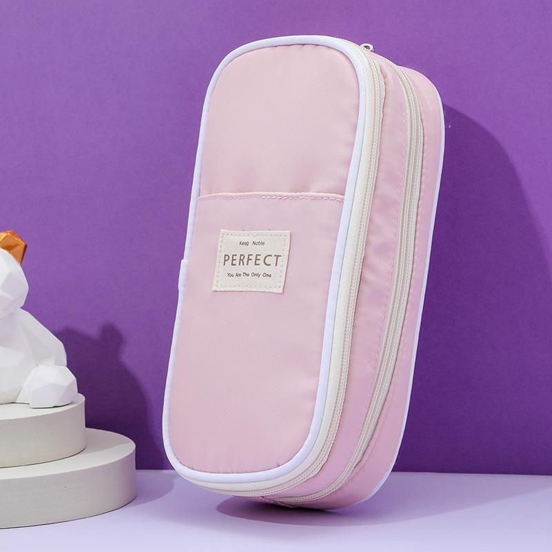 Large Capacity Pen Pouch Retractable Pencil Case Double Layers Pen Bag Pencil Box For Primary School Student Stationery