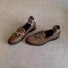 Retro Versatile Women's Leather Shoes - Low Heel Single Shoes