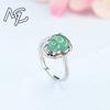 925 Silver Natural Blue Water Jade Gourd Circular Beads Ring Original DIY By Hand Accessories Women Stone Jewelry Gifts Women