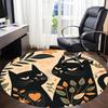 1PC Cats Floral Office Round Area Rug, Indoor Mat Suitable For Office, Under Office Chairs Bedroom Living Room Home Decor, Room DecoT1223050