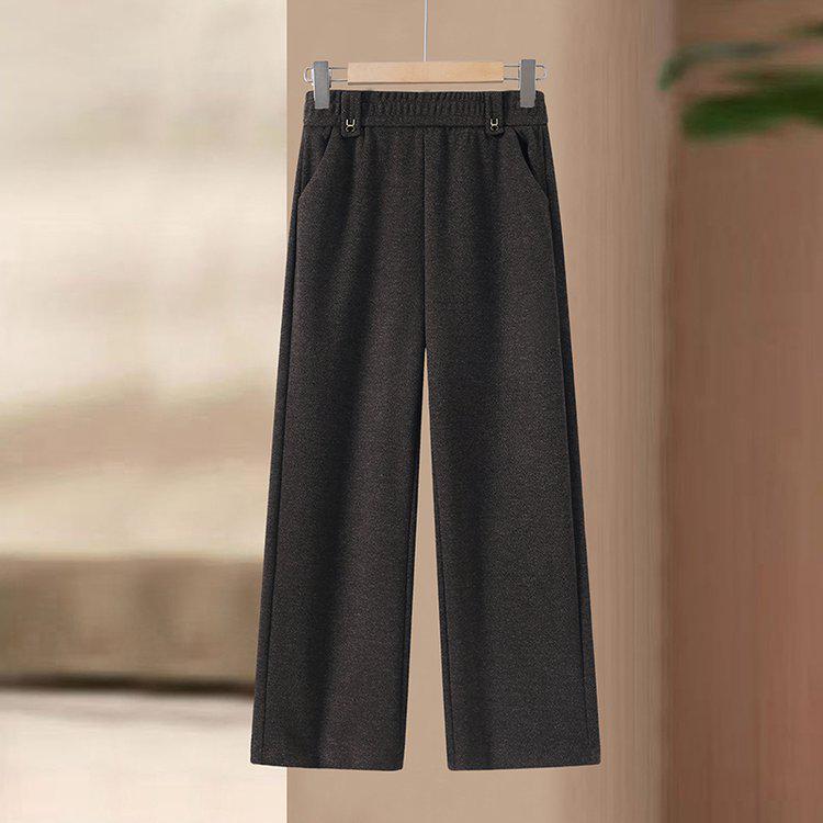 2026 Spring Fashion Elastic Waist Straight-Leg Pants - Age-Defying, Versatile Wide-Leg for Moms