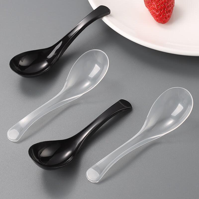 OIMG Crystal Hard Disposable Plastic Spoons