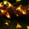 Solar Bee String Lights Outdoor Led Honeybee Fairy Lights Waterproof Solar  Lights for Gar