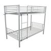 Iron Bed Bunk Bed With Ladder For Kids Twin Size Gray Children's Furniture