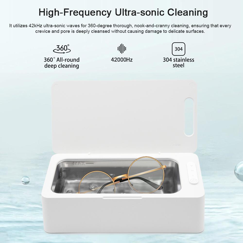 Domácí 42000Hz Vysokofrekvenční Digitální Ultrazvuková Čistička 304 Nerezová Ocel Kapacita 530ml