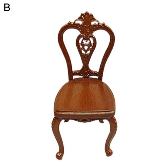 

1:12 обеденный набор для кукольного домика, анти-деформация, изысканное качество изготовления, деревянный портативный реалистичный обеденный стол, стул для дома B