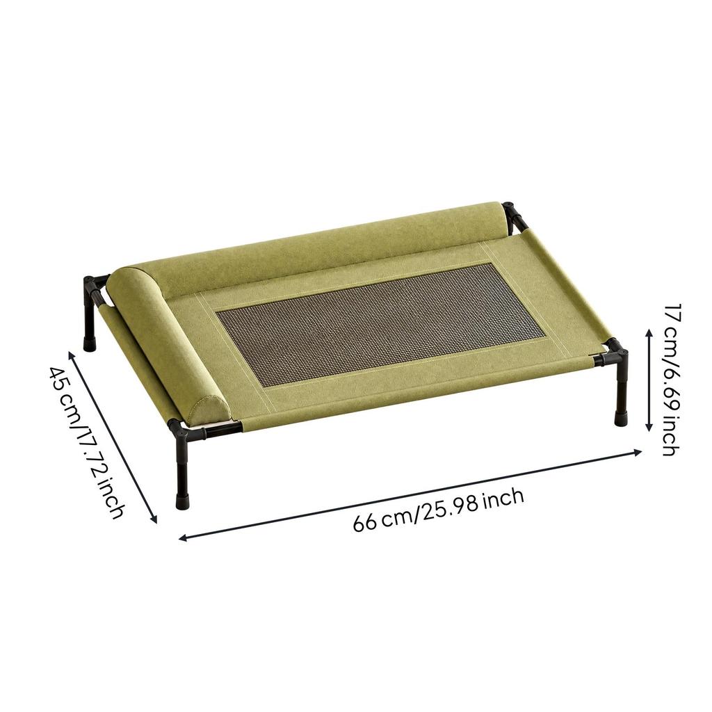 Detachable Elevated Pet Bed with Padded Bolsters Breathable Raised