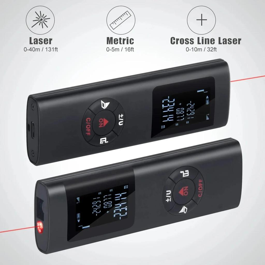 40M/60M Mini Smart Laser Distance Meter Measure Infrared Rangefinder USB Rechargeable Handheld Laser Range Finder High Quality