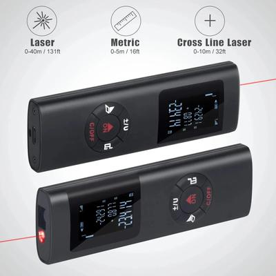 40M/60M Mini Smart Laser Distance Meter Measure Infrared Rangefinder USB Rechargeable Handheld Laser Range Finder