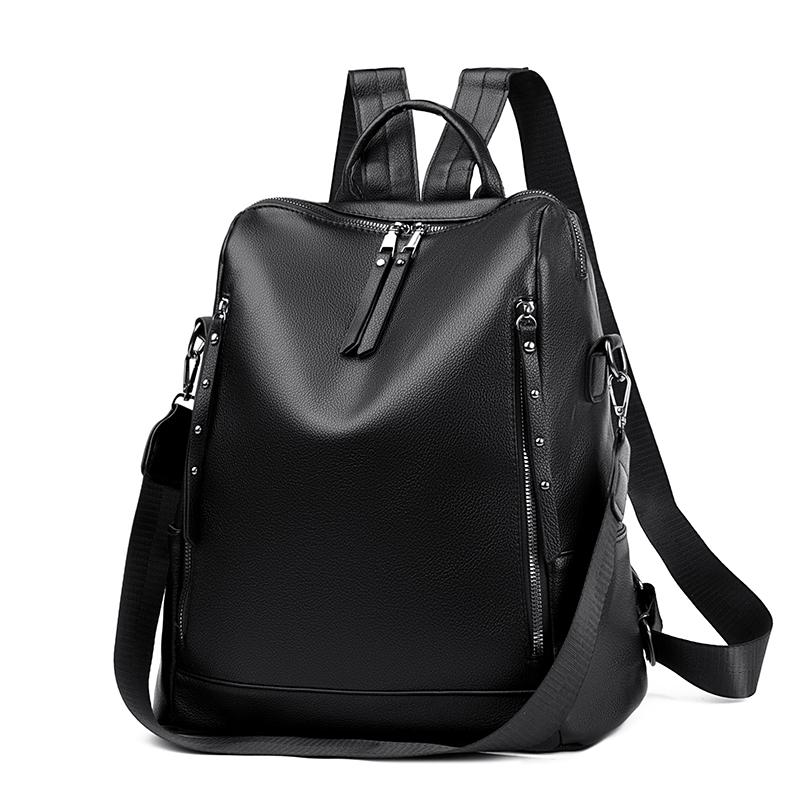 

2026 New Spring and Autumn Backpack Simple Backpack for Female College Students Female Backpack Large Capacity Travel Backpack чёрный