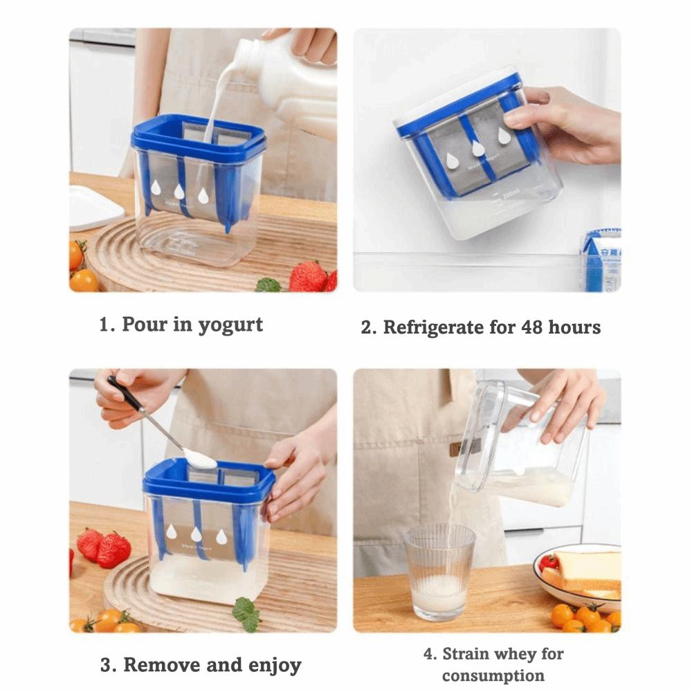 Würfel-Molke-Trennfilter Blau/Weiß Molkeabscheider Japanischer Joghurt-Siebkasten Sojamilch