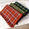 Wool plaid scarf women's autumn and winter versatile red new high-end couple Chinese red scarf