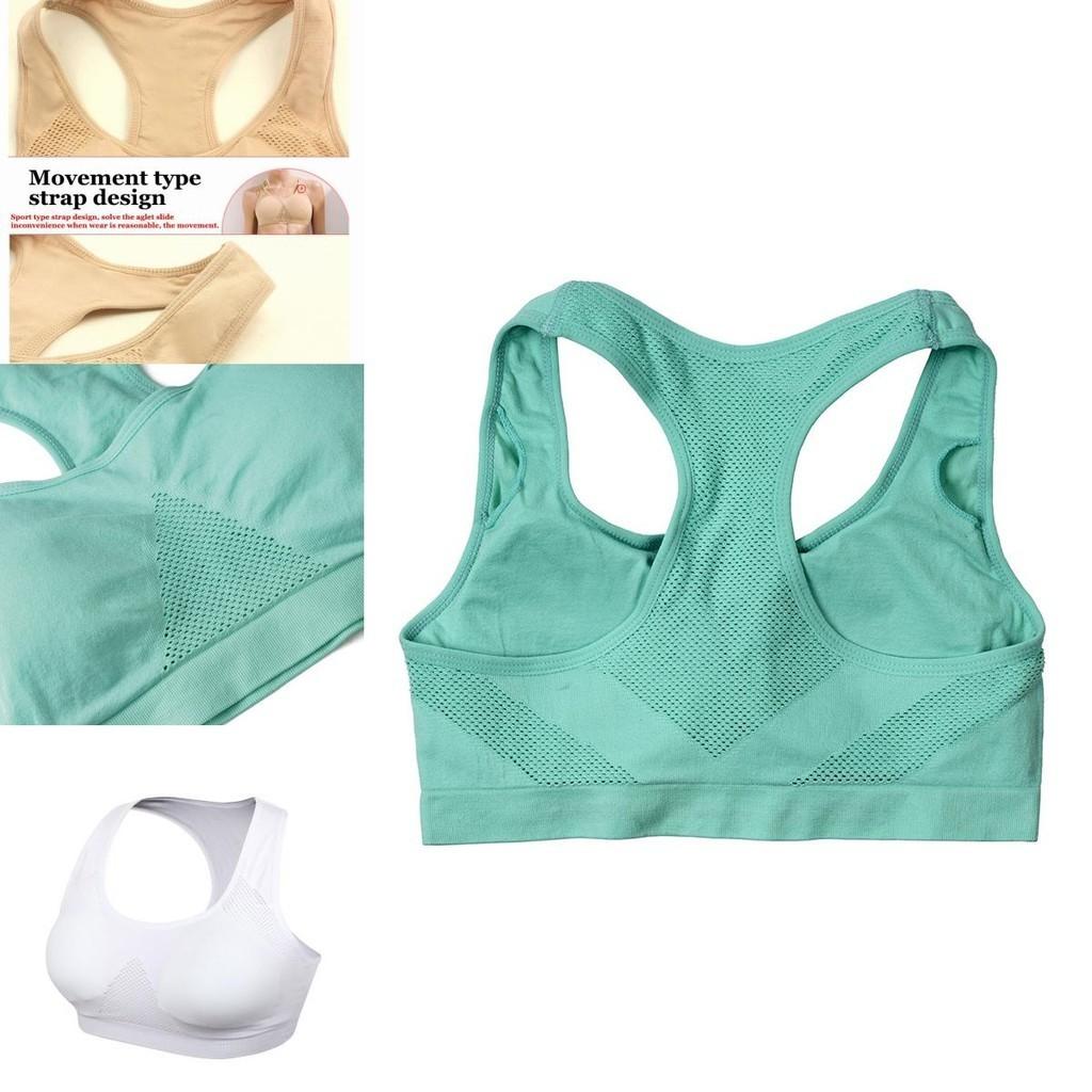 Women Breathable Padded Sports Bra With Hollow Out Design And Pure Color