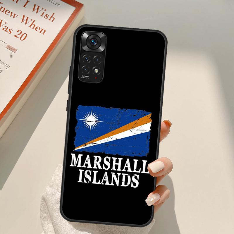 Marshall Islands Flag Case For Xiaomi Redmi Note 11 Pro 8 9 11S 10S 9S Note 10 Pro Cover For Redmi 10 10C 9A 9C