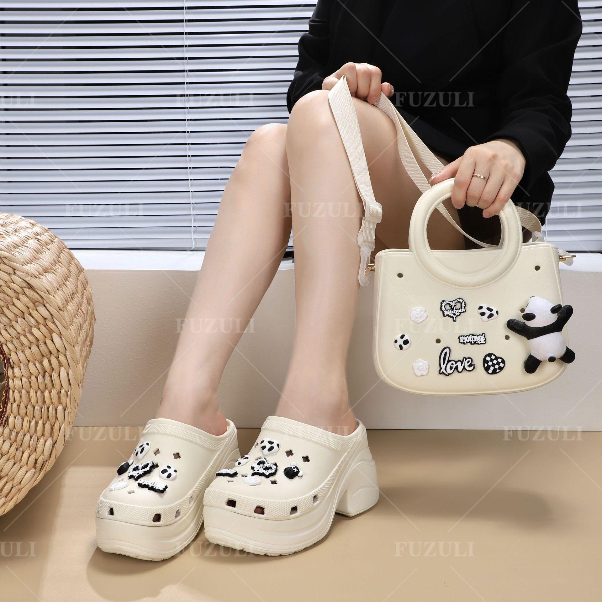 

New fashionable women s handbag DIY with hole bag, light going out women s beach bag storage bag No doll білий