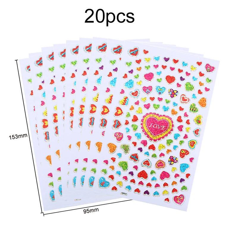 10~50sheets Scrapbook Stickers with Stars Hearts Circles Dazzling Colors for DIY Crafts Journaling Memory Book Decoration TMZ