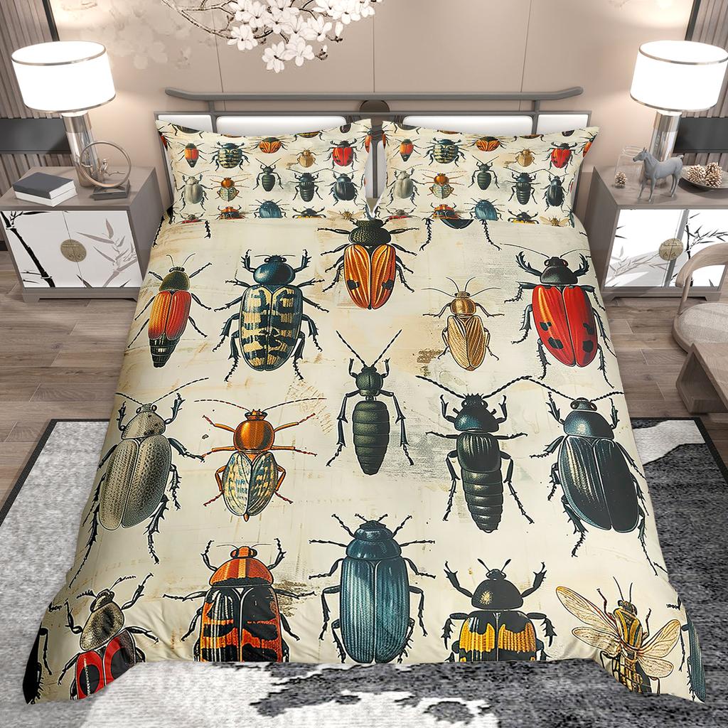 Homewish Chic Dragonfly Butterfly Bee Duvet Cover Set Wild Insect Animal Bed Set Animal Theme Quilt Cover Set