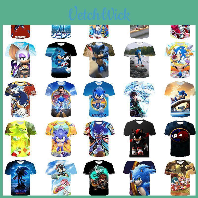 Vibrant Sonic The Hedgehog Printed T-shirt For Kids With Short Sleeves And Comfort Fit