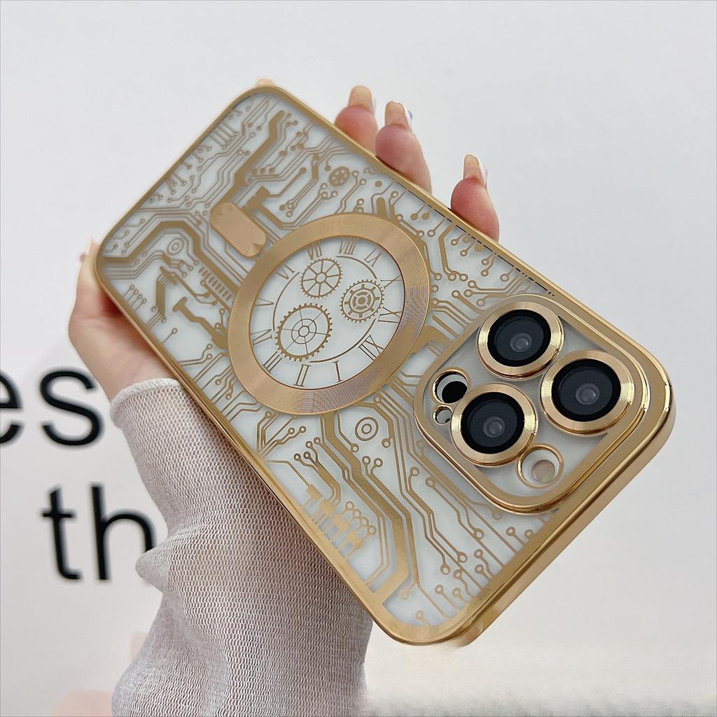 Der mechanisch galvanisierte magnetische Typ ist geeignet für iPhone 15 Handyhüllen, iPhone 14 Pro Max mit Objektivfolie und 13 Schutzhüllen.